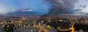 Evening aerial panorama of Saigon