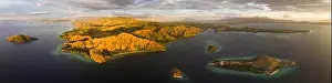 Komodo Dragon Prints: Evening light illuminates Rinca Island in Komodo National Park
