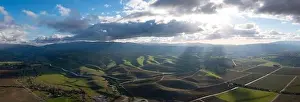 Evening sunlight shines on hills in the beautiful Tri-valley region of Northern California, just east of San Francisco Bay