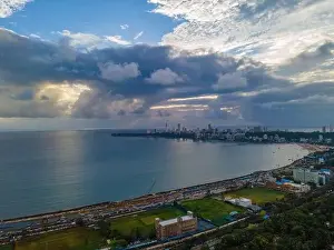Orange Sky Prints: Evening sunset at Marine Drive, Chowpatty - Mumbai