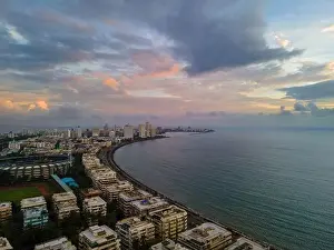 Evening sunset at Marine Drive, Nariman Point - Mumbai