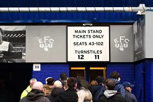 Crowd Prints: Everton supporters queuing up to get through the turnstiles at the recent home game against Sunderland at Goodison Park