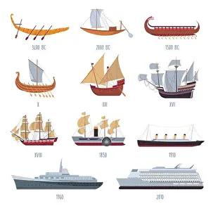 Upgrade Prints: Evolution and development of ships and boats by years