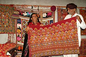 Showroom Prints: Example of traditional embroidery made by a member of the Rabari Tribe in `the Litttle Rann of Kutch