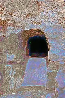 Excavations Prints: Excavations on Ophel. Rock-cut tomb. 1900, Jerusalem, Israel