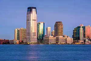 Exchange Place, New Jersey, USA skyline from across the Hudson River