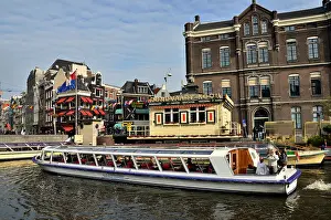 Benelux Prints: Excursion boat on the Amstel River