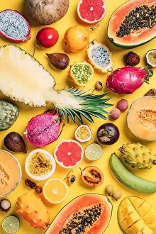 Maracuya Prints: Exotic fruits - pineapple, papaya