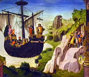 Masters Prints: The expedition of the Argonauts by Lorenzo Costa il Vecchio - Lorenzo Costa the Elder 1460 - 1535 Italy Italian