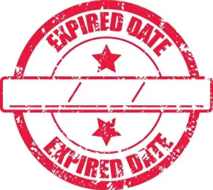 Watermark Prints: Expired date rubber stamp for product in supermarket