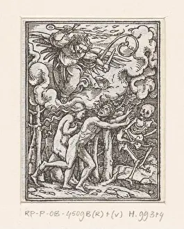 Mans Prints: Expulsion from paradise. Adam and Eve are expelled from paradise after their sins