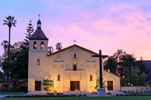 Santa Clara County Prints: Exterior of Church of Mission Santa Clara de Asis
