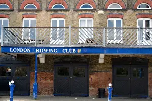 Shed Prints: The exterior of the London Rowing Club on the river Thames in the UK
