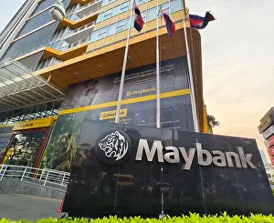 Khmer Prints: exterior of the Maybank Tower in Phnom Penh, Cambodia