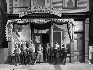 Vest Prints: Exterior view of H. Schroeder Piano Manufactory