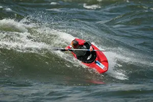 Mens Prints: Extreme kayaking on Chambly wave Quebec Canada