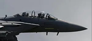 Suffolk Prints: F-15 Eagle aircraft from RAF Lakenheath on a low level training flight in the Mach Loop