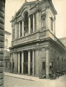 Rome Italy Prints: Facade of the church of Saint Mary in Via Lata, Rome, Italy
