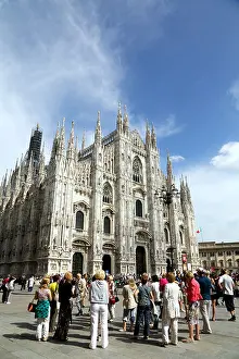 Spires Prints: The facade of the Duomo in Milan Italy