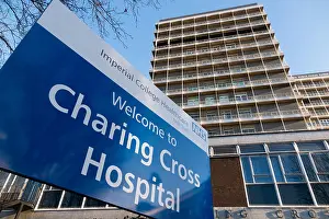 Hospitals Prints: Front facade exterior of Charing Cross Hospital London UK. (92)