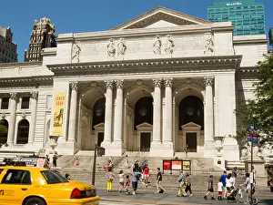 Midtown Manhattan Prints: Facade of New York Public Library, Main Branch, NYC