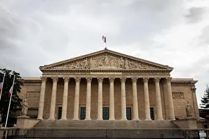 Politicians Prints: Facade of the Palais Bourbon which houses the National Assembly