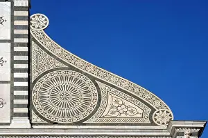 Dominican Prints: Detail from facade of Santa Maria Novella Dominican church in Florence, Italy