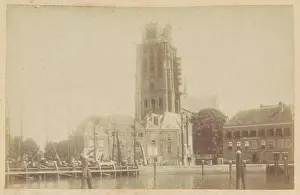 Tours Prints: Face on the big or dear-lady church in Dordrecht; Dordrecht