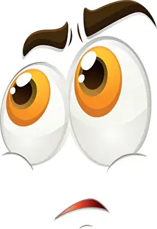 Comical Prints: Facial expression on white