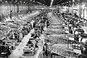 Assembly Line Prints: Factory production line of Hawker Hurricanes