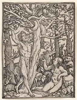 Temptation Prints: Fall (or Temptation of Adam), from The Dance of Death 1919 by Hans Holbein the Younger