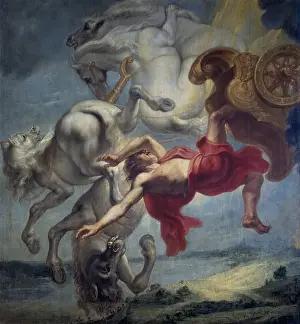 Allegory And Literature Prints: The fall of Phaeton, End of 17th cen.. Artist: Eyck, Jan Carel van (1649-1690s)