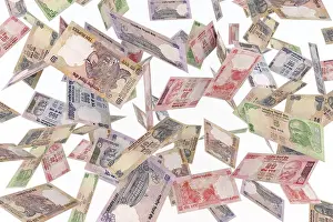 Transaction Prints: falling banknotes rupee rain 3d illustration