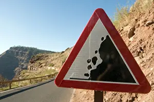 Rolling Prints: falling rocks rock road sign roadsign roadsigns signs rolling stones hazard erosion