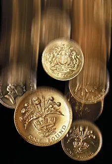 Capitol Prints: Falling UK Pound coins