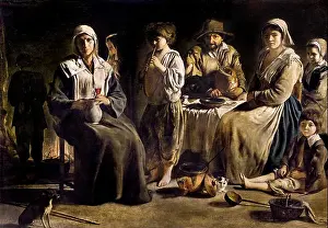 Peasant Prints: Famille de paysans dans un intérieur - Peasant family in an interior 1642 by Louis LE NAIN 1593 - 1677 Paris