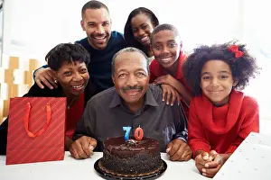 Human Face Prints: Family Celebrating 70th Birthday Together