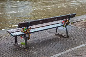 Canals Prints: The famous bench from the movie Fault in our Stars in Amsterdam - AMSTERDAM - NETHERLANDS