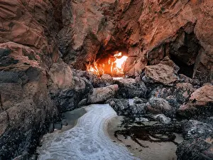 Ocean Beach Prints: Famous Keyhole Arch at Pfeiffer Beach