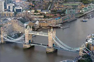 Tower Bridge Prints: Famous London bridge over the river Thames the Tower Bridge in broad daylight