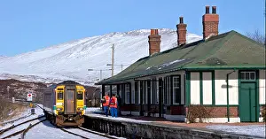 Track Prints: The famous Rannoch Station in the Scottish Highlands in winter
