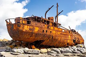 Nautical Prints: Famous shipwreck boat at Inisheer Aran Islands Ireland summer day