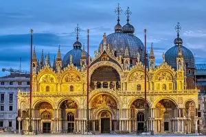 Marco Prints: The famous St Mark's Basilica in Venice at dawn