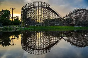 Exciting Prints: The famous wooden roller coaster the El Toro at Six Flags Great Adventure's in Jackson Township