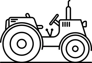 Trolley Prints: Farm tractor icon, outline style