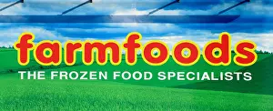Superstore Prints: farmfoods supermarket chain superstore logo Farm Foods, Kings Lynn Norfolk England UK