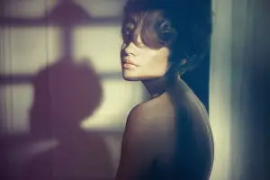 Sensuality Prints: Fashion art photo of young sensual lady in classical interior