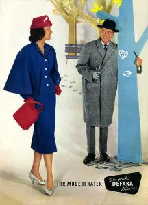 fashion, Defaka (department store) fashion catalogue, Germany, 1957, title page, illustration showing Petra Schuermann, Miss World of 1956
