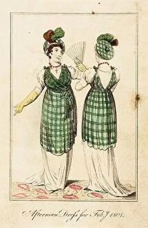 Images Dated 15th March 2022: Fashion Plate, Afternoon Dress for Lady's Monthly Museum'. England, London, February 1801