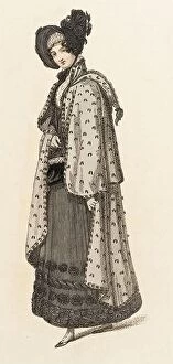 Images Dated 15th March 2022: Fashion Plate, ‘Carriage Dress for ‘The Repository of Arts'. Rudolph Ackermann (England, London)